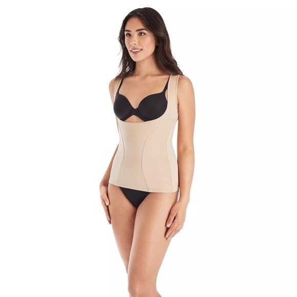 Maidenform Control Shapewear Wear‎ Your Own Bra Open Bust Torsette 1866 Beige XL - Picture 12 of 13